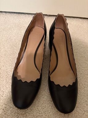 Chloe black block heel sz 38